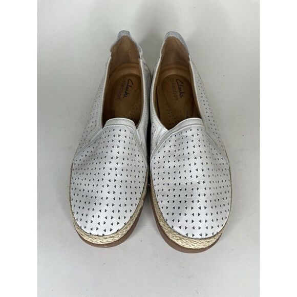 Clarks Collection Shoes Slip Ons Women Size 8W White Synthetic - Picture 9 of 12